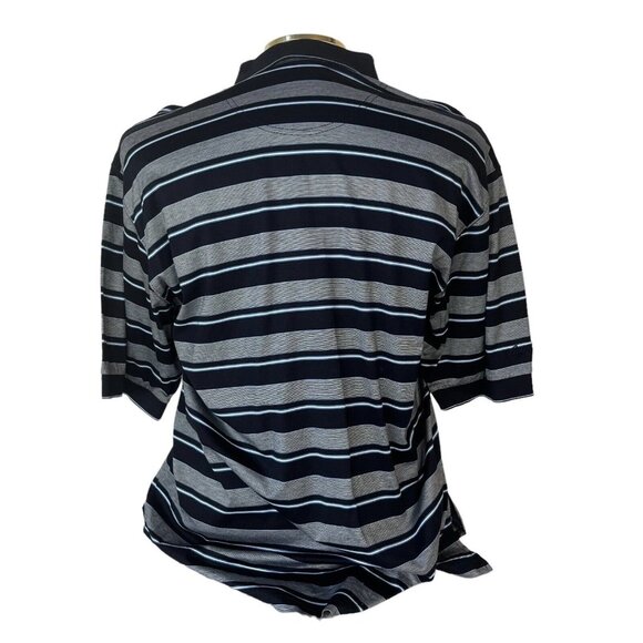 Ben Hogan Golf Polo Shirt Mens Large Blue Gray Striped - Picture 2 of 7